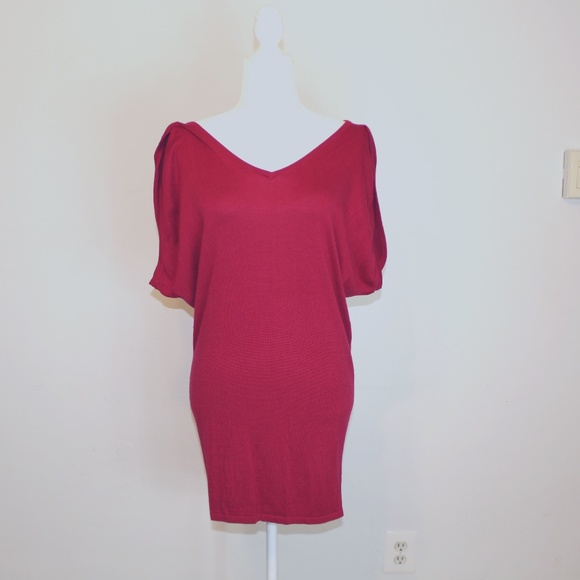 Red TOPIN Mini Sweater Dress, size SMALL - Picture 1 of 4
